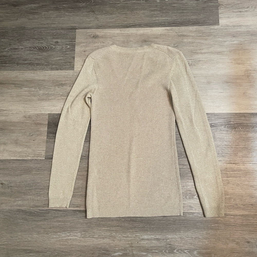 ✨✨Tommy Hilfiger Gold V-Neck Sweater Size S - Picture 7 of 9